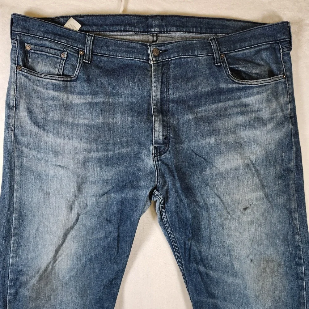 Levi's 502 Jeans Men's 46x30 Medium Wash Relaxed Taper Big Tall Distressed‎